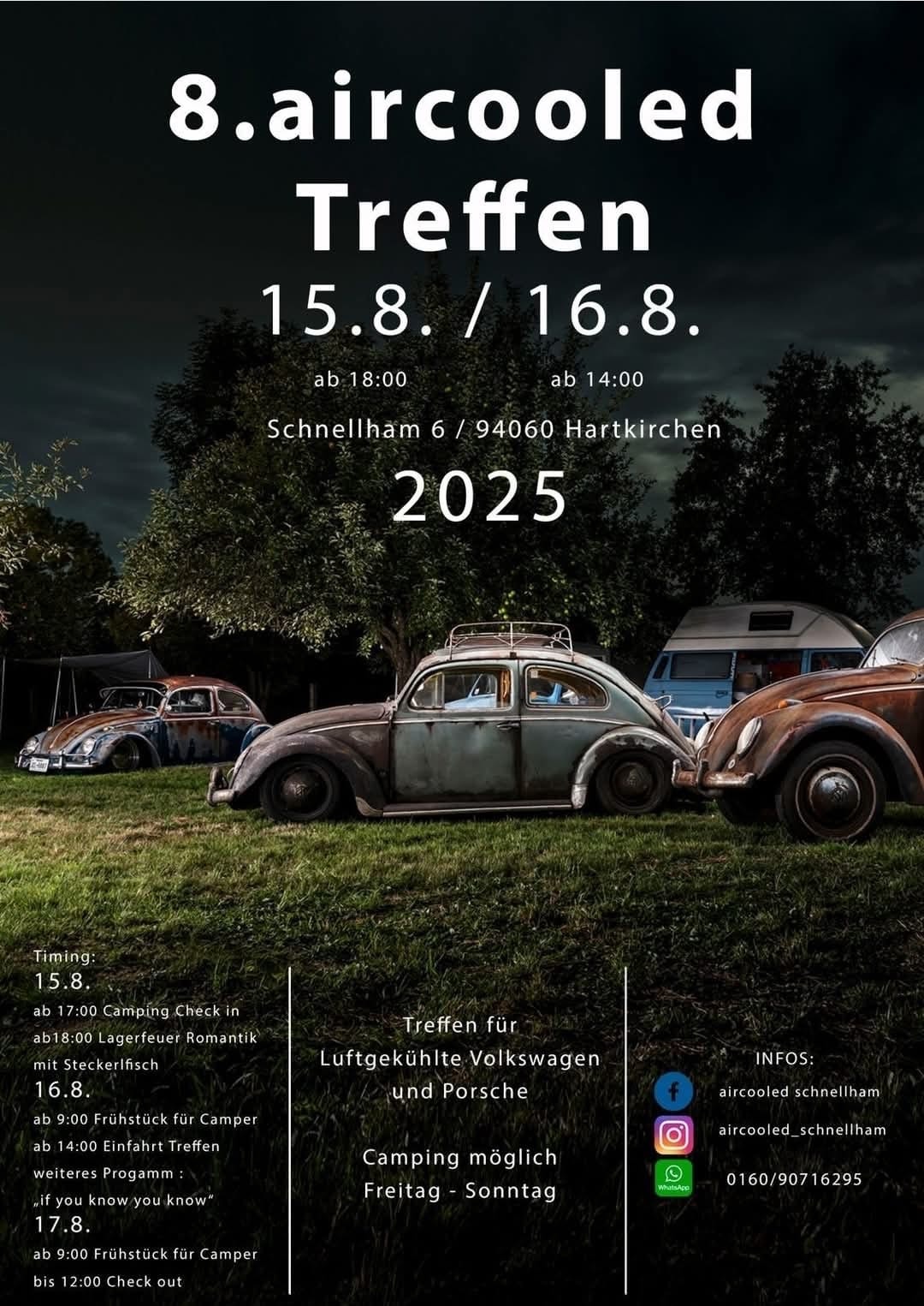 Aircooled Treffen Schnellham, 15.8. – 17.8.2025